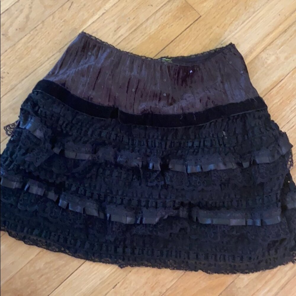 Black mini skirt